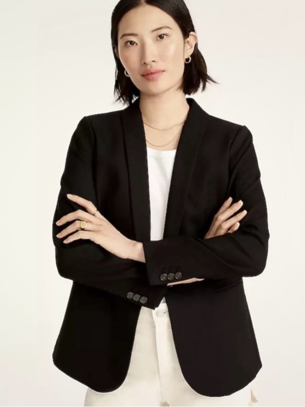 J. Crew Parke Blazer Wool Blend Black Women’s Size 12 Style J5627